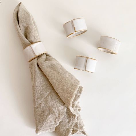 Ceramic Napkin Rings | Faire.com Ceramic Napkin Rings, Farmhouse Napkin Rings, Farmhouse Napkins, Table Settings Everyday, Family Dinner Table, Diy Ceramic, Rustic Ceramics, Keramik Design, Ceramics Pottery Art