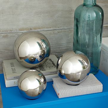 Silver Orbs Looking Glass Spray Paint, Salon Suites, Modern Sculpture, Mercury Glass, West Elm, Home Decor Accessories, Craft Stores, Bowling, Decorative Objects