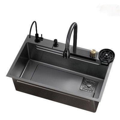 Features:The multi-functional sink will meet your needs in many aspects of the kitchen, and the cup washer will help you clean your cups quickly. The faucet and side spray will help you to clean dishes and vegetables and fruits, which will be a good choice in the kitchen. The faucet's height is 16.3"This item can control hot and cold waterSink Shape: RectangularMaterial: Stainless SteelMaterial Details: Stainless Steel Gauge: 304Durability: Stain ResistantSound Dampening: YesFinish [OLD]: Shiny Kitchen Sink Single Basin, Sink With Cup Rinser, Functional Sink, Stainless Steel Double Bowl Kitchen Sink, Single Sink Kitchen, Cup Washer, Sink And Faucet, Best Kitchen Sinks, Apron Front Kitchen Sink