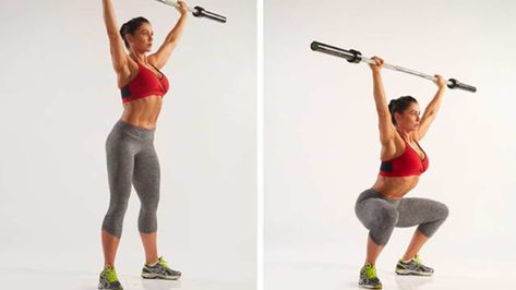 Powering through CrossFit until it’s time for overhead squats? Training overhead squat mobility will make this move more effective and even achievable for you. Total Body Workout Plan, Stomach Workouts, Overhead Squat, Back Squat, Squat Motivation, Squat Variations, Effective Ab Workouts, Crunches Workout, Ab Workout Men