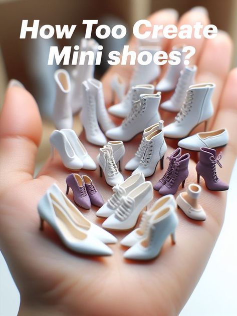 Tiny shoes, big style! Learn how to make your own miniature footwear with our step-by-step tutorial. #Crafting #Miniatures Miniature Tutorials Step By Step, Miniature Shoes Diy, Bjd Clothes Pattern 1/4, How To Make Doll Shoes, How To Make Miniature Things, How To Make Mini Stuff, Mini Crafts Diy, Miniature Crafts Diy, Easy Diy Miniatures