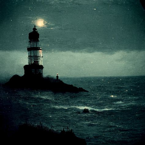 Lighthouse Aesthetic Dark, Bone Island, Lighthouse Aesthetic, Mlm Aesthetic, Dark Nautical Aesthetic, Dark Nautical, Lighthouse Island, Creepy Nature, Beach Goth