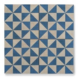 Medina Blue Triangles Triangle Tile Pattern, Moroccan Courtyard, Porcelain Superstore, Downstairs Wc, Arabic Designs, Geometric Tile Pattern, Triangle Tiles, Interior Materials, Tiles Uk