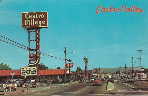 Castro Valley postcard. Was here a lot thru the years. Just here on Saturday across the street at the Creamery. Castro Valley California, East Bay Area, California City, Oakland California, South Bay, East Bay, California Dreaming, San Lorenzo, Old Pictures