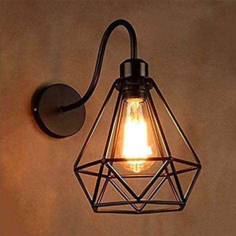 Offer Price: Rs 299.00 Regular Price: Rs 2100.00 [Height=21 Cm , Diametre=20 Cm] Diamond Shape Best Gift item, High Quality Product. A convenient installation pack -This pendant light comes with everything you need to install (a canopy, a black metal U shaped pipe with metal base cap), around 5 minutes is enough to get the job done. Suitable for installation in bedrooms, living room, foyer, dining room, kitchen, decorative lighting, wooden barn, rustic decoration, industry, cafe, bar and hotel. Antique Wall Lights, Industrial Wall Lamp, Antique Light Fixtures, Luminaire Vintage, Decorative Wall Sconces, Retro Living Rooms, Lamp Pendant, Industrial Wall, Iron Lighting