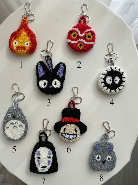 Anime Decorations Coaster Set, Anime Plush Keychain, Studio Ghibli Keychain, Calcifer Coaster and Keychain, Anime Keychain Strap - Etsy Indonesia Studio Ghibli Crochet Keychain, Calcifer Coaster, Crochet Anime Keychain, Anime Crochet Keychain, Calcifer Crochet, Calcifer Plush, Studio Ghibli Keychain, Ghibli Keychain, Anime Coasters