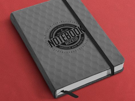 Casebound Notebook with Strap PSD Mockup Notebook Mockup, Free Notebook, Brochure Holders, Free Brochure, Brochures Mockups, Stationery Mockup, Cool Notebooks, Logo Mockup, Mockup Templates