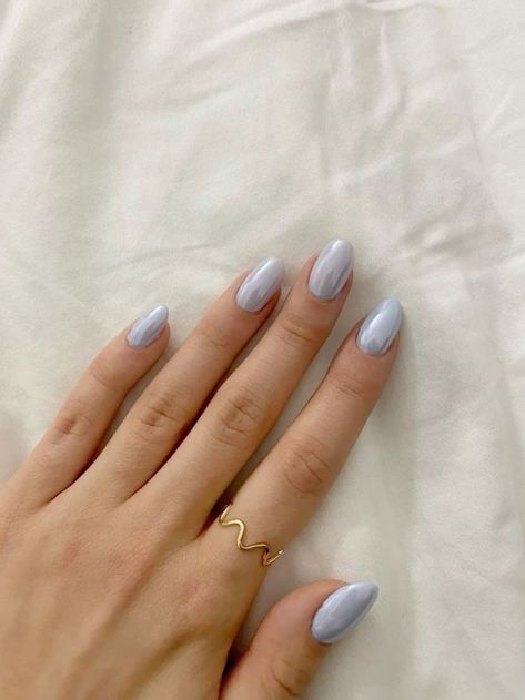 Blue Chrome Nails, Basic Nails, Casual Nails, Soft Nails, Spring Nail, Girls Nails, Minimalist Nails, Nail Art Ideas, Dream Nails