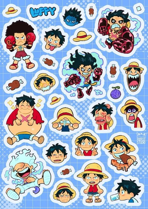 One Piece Luffy Sticker, One Piece Manga Drawing, Cute Luffy One Piece, One Piece Chibi Sticker, One Piece Symbols, One Piece Stickers Printable, Chibi One Piece, Luffy Sticker, One Piece Stickers