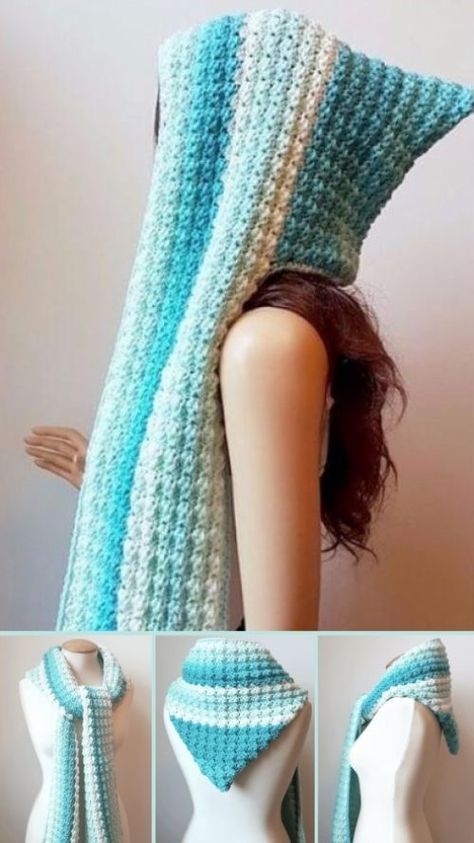 Crochet Hooded Scarf Pattern, Bone Hat, Hooded Scarf Pattern, Crochet Apparel, Crochet Wear, Crochet Hooded Scarf, Hoodie Scarf, Crochet Hood, Hats Crochet