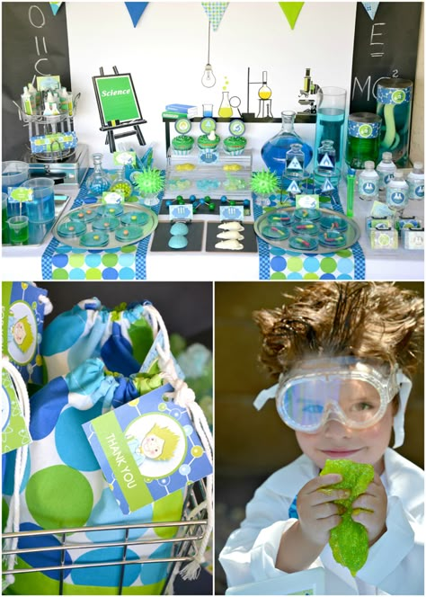 Science Themed Party, Scientist Birthday Party, Mad Scientist Birthday, Mad Science Party, Scientist Birthday, Mad Scientist Party, Scientist Party, Science Birthday, Boy Birthday Party Themes