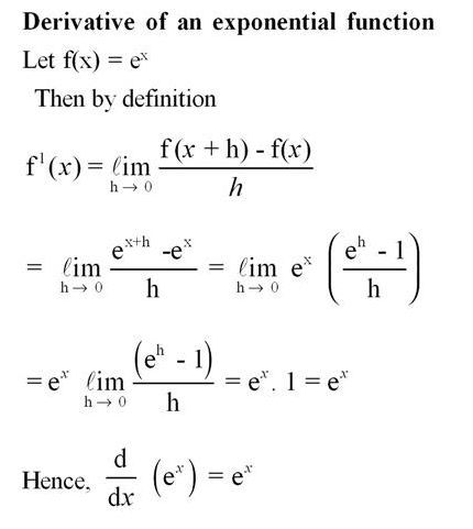 Derivative of exponential function. For more solutions to calculus problems log… Exponential Functions, Ap Calculus, Math Notes, Maths Solutions, Physics And Mathematics, Math Help, Math Formulas, Studying Math, Math Notebooks