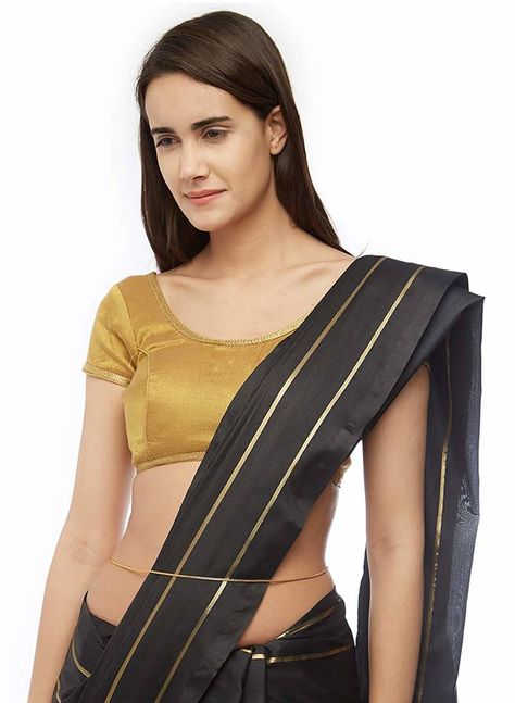 Disclaimer: Slight variation in actual color vs. image is possible due to the screen resolution. Black Saree With Golden Border, Antique Jewellery Online, Waist Chain, Stud Jewelry, American Diamond, Actress Photos, Waist Belt, Antique Jewellery, Chains Jewelry