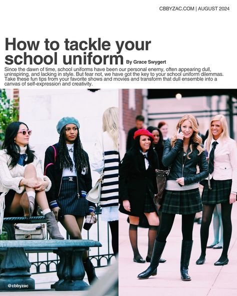 School is back in session, which sadly means it’s time to bring back the much-dreaded school uniforms. We’ve heard your complaints, so we made the perfect list to turn you into your school’s fashionista. Explore these six simple tips that will teach you all about adding personal style into your school wardrobe 📚🤍✏️ School Uniform Styling, Styling Uniform, Preppy Bedroom Decor, Make School, We Movie, School Hacks, Black Star, Style Mistakes, Fitness Inspo