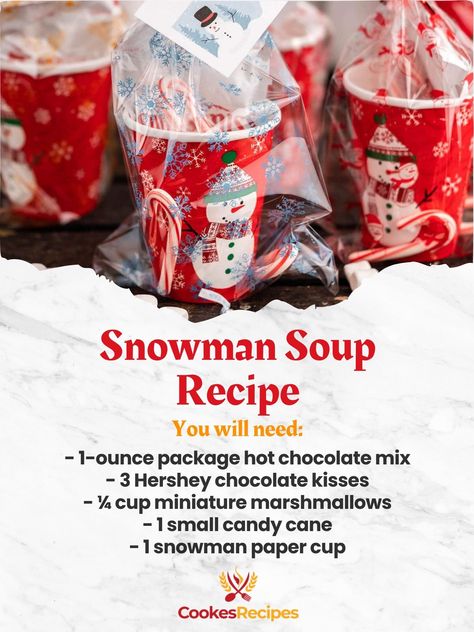 CookesRecipes - ☕❄️ Snowman Soup ❄️☕ This Snowman Soup... Soup Gifts, Hot Chocolate Stirrers, Hershey Kisses Chocolate, Snowman Soup, Snowman Crafts Diy, Merry Christmas Ya Filthy Animal, Holiday Cookie Recipes, Kisses Chocolate, Hot Chocolate Mix