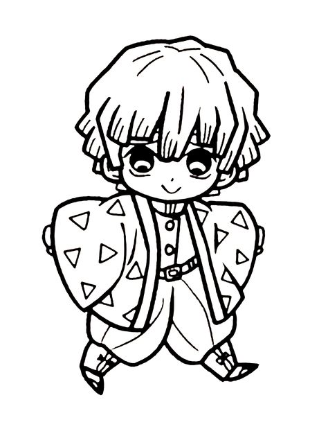 Zenitsu Agatsuma - Lol Coloring Pages Zenitsu Drawing, Chibi Coloring, Girl Outlines, Elsa Coloring, Lol Coloring Pages, Lol Coloring, Elsa Coloring Pages, Chibi Coloring Pages, Free Activities For Kids