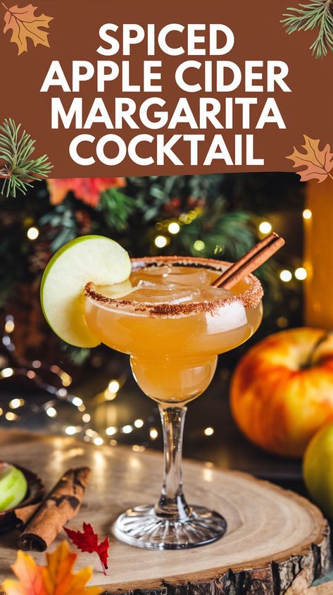 "Discover the perfect blend of flavors with this Spiced Apple Cider Margarita Recipe! Ideal for cozy gatherings, this fall cocktail combines the warmth of spiced apple cider with the zest of a classic margarita. Elevate your seasonal cocktails with this delightful drink, perfect for any festive gathering. Cheers to delicious apple cider drinks that celebrate the flavors of autumn!" Apple Cider Margarita Recipe, Fall Margarita Recipe, Apple Cider Drinks Alcohol, Cider Margarita Recipe, Apple Cider Drinks, Spiced Cider Recipe, Apple Cocktails, Spiked Apple Cider Recipe, Apple Cider Margarita