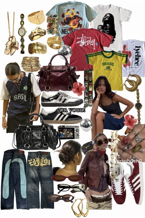 Outfit Layout Streetwear, Style Boards Aesthetic, Cool Fits Ideas, R B Aesthetic Outfit, Maximalist Aesthetic Fashion, Maxamilist Outfits, Staple Pieces For Wardrobe, Ahs Fashion, Mystic Outfits