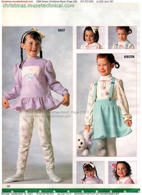 1988 Sears Christmas Book, Page 266 - Catalogs & Wishbooks Decades Outfits, 80s Fashion Kids, 1980s Outfits, 70 Fashion, 1900s Fashion, 80s Outfit, Girly Dresses, Christmas Catalogs, Christmas Book