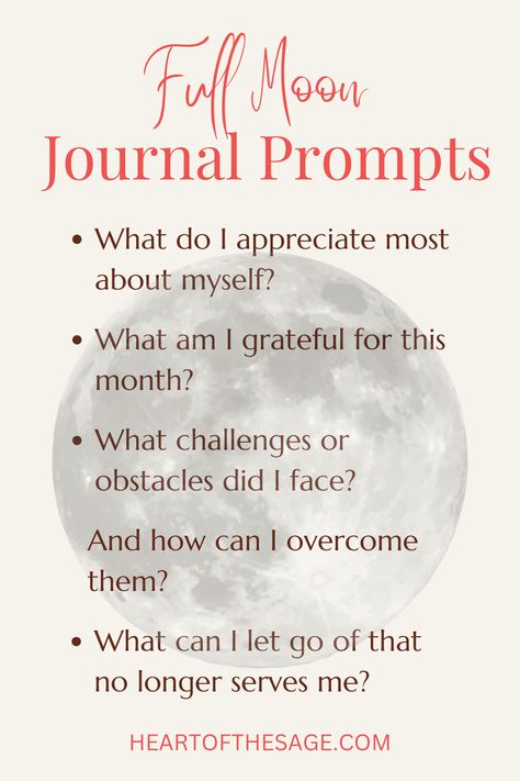 Discover how Full Moon Journal Prompts can enhance self-reflection and transform your life. Join me on this magical journey of personal growth and unleash your true potential. Take advantage of the energy of the full moon to connect with your intuition and become the best version of yourself! Full Moon Prompts, Full Moon Activities, Full Moon Journal Prompts, Moon Journal Prompts, Moon Daughter, Moon Journaling, Full Moon Energy, Wellness Practices, Moon Activities