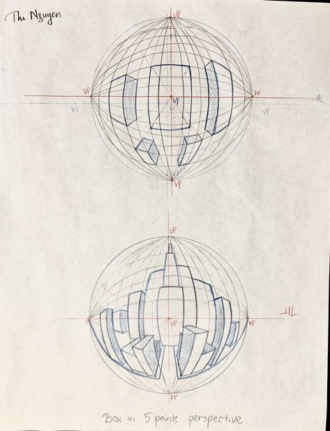 1 2 3 Point Perspective, Fish Eye Architecture, Perspective Drawing 5 Point, Fish Perspective Drawing, Fish Eye Perspective Tutorial, Drawing Fish Eye Perspective, Fisheye Drawing Tutorial, Fish Bowl Perspective Drawing, Fisheye Perspective Drawing Tutorial