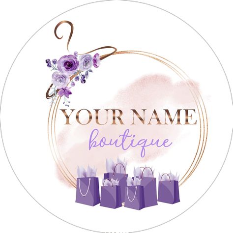 Boutique Logo Design, Clothing Shop Online Shopping Bags Logo,  Hanger Flower Watercolor Logo, Gold Hanger, Clothing Logo, Custom Logo ♥ Thank You for stopping by our Design Shop! We are thrilled to present our line of affordable custom and premade logo designs. We want your business to look attractive and yet professional. ♥ Once you purchase this item we will contact you in 24 hs . Please email us your Business name so we can adjust the design. The adjusted design will be emailed in the next 2 Cloths Logo Design, Logo Design Boutique Fashion, Boutique Logos Ideas, Designer Boutique Logo, Clothing Shop Logo Design, Online Store Logo Design Ideas, Clothes Business Logo, Online Boutique Names Ideas, Clothing Boutique Logo Ideas