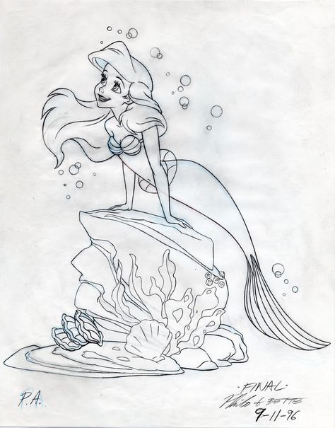 ariel Ariel And Melody Tattoo, Ariel Drawing Sketches, Ariel The Little Mermaid Drawing, The Little Mermaid Drawing, Little Mermaid Drawing, Ariel Tattoo, Ariel Drawing, Mermaid Sketch, Ariel Little Mermaid