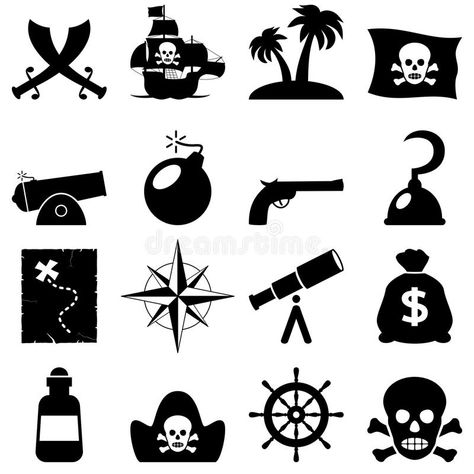 Pirates Black and White Icons. Collection of 16 black and white pirate icons, is , #AD, #Collection, #black, #Icons, #Pirates, #Black #ad Pirate Icon, Pirate Tattoos, Pirate Clip Art, Pirate Symbols, Maze For Kids, Pirates Treasure, Pirate Cartoon, Black And White Icons, Navy Emblem