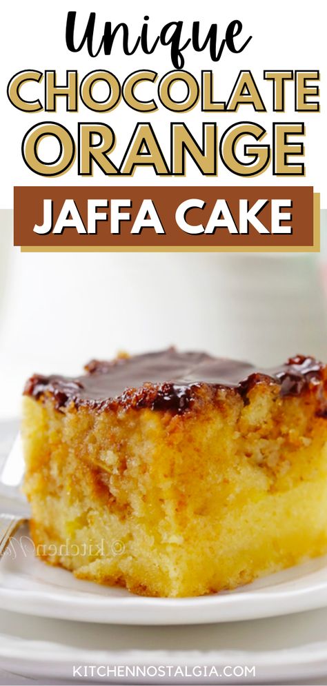 Dive into the world of rich and creamy flavors with this delectable Chocolate Orange Jaffa Cake! This scrumptious dessert combines the zesty tang of frozen grated oranges and a luscious chocolate frosting with a surprising egg ingredient, adding an extra level of creaminess. Perfect for any sweet tooth craving, this moist and delicious cake is sure to impress and delight all who try it! Jaffa Cake Cake, Orange And Chocolate Cake, Jaffa Cookies, Chocolate Orange Recipes, Jaffa Cake Recipe, Nostalgia Recipes, Sweet Tooth Craving, Kitchen Nostalgia, Jaffa Cakes