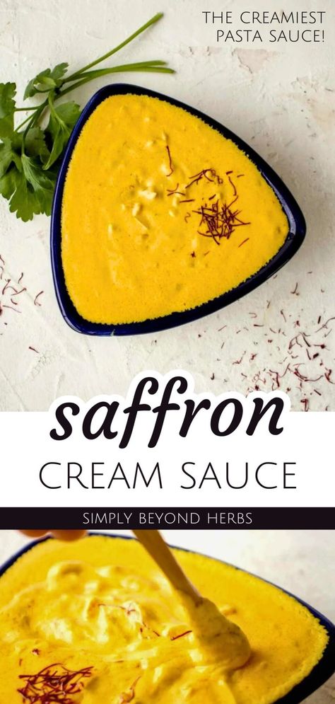 Surf And Turf Sauce Recipes, Cognac Cream Sauce Recipe, Recipes With Saffron, Saffron Sauce Recipes, Saffron Cream Sauce, Seafood Sauces, Espagnole Sauce, Saffron Sauce, Italian Sauces