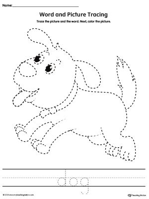 Prewriting Activities Preschool, Preschool Prewriting, Tracing Pictures, Word Tracing, Animal Pictures For Kids, I Dog, Activity For Preschoolers, Tracing Lines, Animal Worksheets