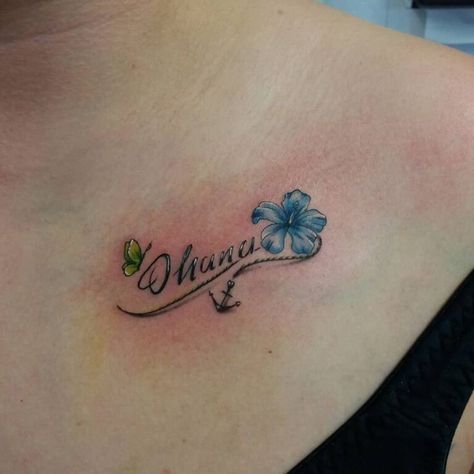 Ohana Tattoo Ideas, Ohana Tattoo, 50 Tattoo, Mom Daughter Tattoos, Cute Matching Tattoos, Clover Tattoos, Petite Tattoos, Hawaiian Tattoo, Dope Tattoos For Women