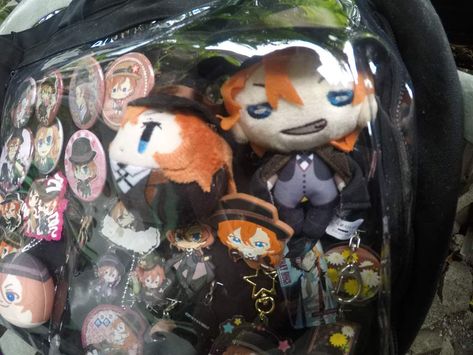 Bsd Ita Bag, Bsd Merch, Silly Plushies, Broken Nose, Ita Bags, School Id, Kawaii Backpack, Ita Bag, Bag Pins