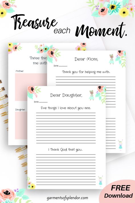 Grab this FREE mother/daughter prayer journal to deepen your relationship with your daughter and pray for her at the same time! #prayer journal #mother/daughter journal #journalforgirls Mother Daughter Devotions, Mother Daughter Printable, Mom And Daughter Journal Ideas, Mother Daughter Journal Ideas, Mother Daughter Journal Diy, Mother Daughter Journal Prompts, Mom And Me Journal, Thought Daughter Journal, Mother Daughter Journal