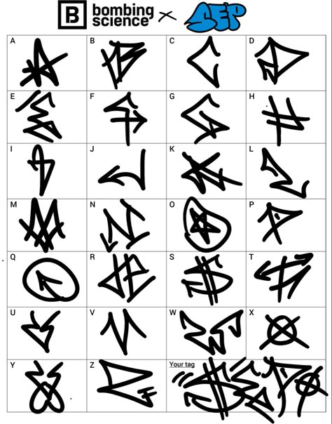 Lowercase Graffiti Letters, Graffiti Symbols, Graffiti Font Style, Graffiti O, Tags Graffiti, Optical Illusion Tattoos, Illusion Tattoos, Tag Alphabet, Graffiti Lettering Alphabet