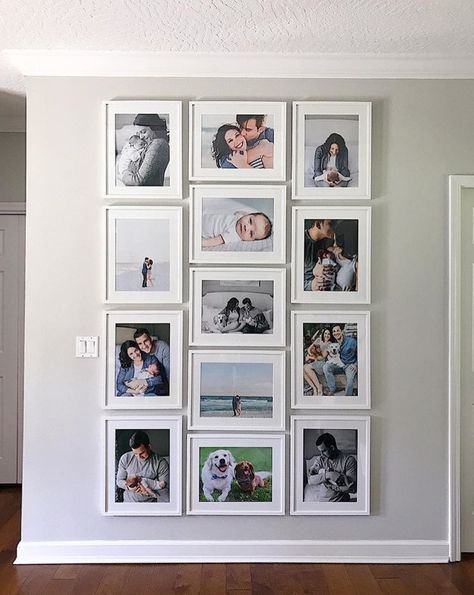 Photowall Ideas, Gallery Wall Layout, Family Photo Wall, Photo Wall Decor, Family Wall Decor, Photo Wall Gallery, Gallery Wall Living Room, Dekor Diy, Fresh Salsa