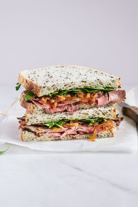 Roast Beef Club Sandwich, Roasted Beef Sandwich, British Sandwiches, Roast Beef Panini, Roast Beef And Horseradish, Roast Beef Sandwich Recipes, Rare Roast Beef, Roast Beef Sandwich, Best Sandwich Recipes