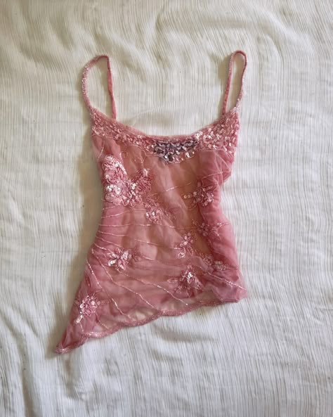 y2k rare sequin butterfly top 💖💫🌸 stunning beading & sheer 🌷💕in the most gorgeous shade of pink, available size small comment or dm to claim xoxo 💌🕊️📮 #pink #pinkaesthetic #y2k #vintagelingerie #coquette #coquetteaesthetic #coquettefashion #pinkoutfit #girly #pinterestfashion #fairycore #fairycorefashion #vintagefashion #princessaesthetic #princessdress Y2k V Neck Top, Going Out Tops Aesthetic, Y2k Sequin Top, Cute Y2k Tops, Y2k Tops Outfit, Sequined Top Outfit, Handmade Top Sewing, Diy Sequin Top, Pink Y2k Clothes