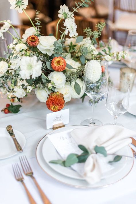 Orange And Green Beach Wedding, White Orange Flower Arrangement, White And Burnt Orange Wedding Flowers, Eucalyptus And Orange Wedding, Orange White And Green Wedding Flowers, Orange And Yellow Wedding Theme, Wedding Orange And Green, Orange And White Wedding Flowers, Green And Orange Wedding