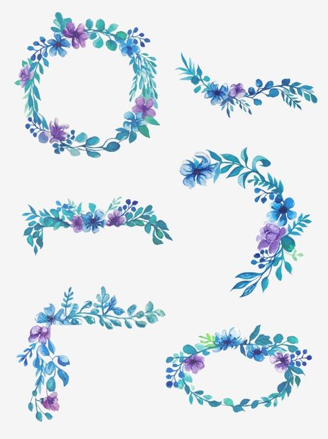 Flower Garland Painting, Flower Garland Drawing, Ahg Woven, Flower Garland Backdrop, Flower Garland Diy, Flower Garland Wedding, Watercolor Flower Background, Garland Backdrops, Blue Fruits