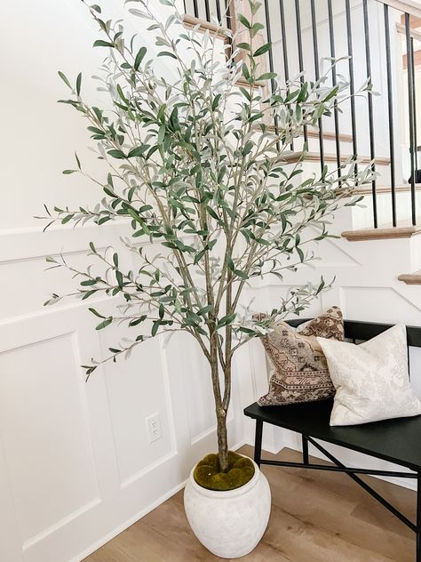 Fake Indoor Trees, Indoor Olive Tree, Plant Decor Living Room, Artificial Indoor Trees, Chandelier Bar, Tree Bedroom, Faux Plants Decor, Artificial Olive Tree, Olive Plant