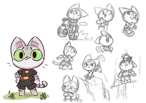 Cat Character design, Regis Donsimoni Cat Character Design, Character Design Cartoon, Cartoon Cats, Animation Character, 강아지 그림, 캐릭터 드로잉, Cat Character, Character Sketches, Mascot Design