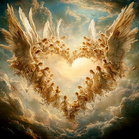 Words can't explain how beautiful this Heart is. Beautiful Angels Pictures Angles, Heavenly Angels Art, Pictures Of Angels, Beautiful Heart Pictures, Painting Angels, Cross Artwork, Beautiful Heart Images, Resin Art Canvas, Angel Wall Art