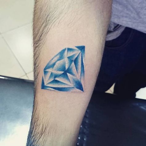 Blue Ink Diamond Tattoo by virpaiz Blue Ink Tattoos, Dragon Tattoo Sketch, Diamond Tattoo, Crown Tattoo Design, Butterfly Tattoos For Women, Diamond Tattoos, Blue Tattoo, Spiritual Tattoos, Crown Tattoo