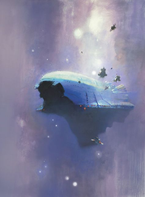 How Meditation Inspired the Art of Classic Sci-fi Artist John Harris – "I can't overstate the effect the practice of meditation had on the art. Before I started the practice, in 1970, I had been unable to formulate the feelings of the vast into any coherent expression, but after about five years of living and breathing that practice, it quite suddenly became clear as to how to proceed. It's now second nature to translate those feelings into imagery." —Creative Bloq Spacecraft Art, John Harris, Marine Artist, Science Fiction Artwork, Scifi Art, Sci Fi Spaceships, 70s Sci Fi Art, Ralph Mcquarrie, Arte Peculiar