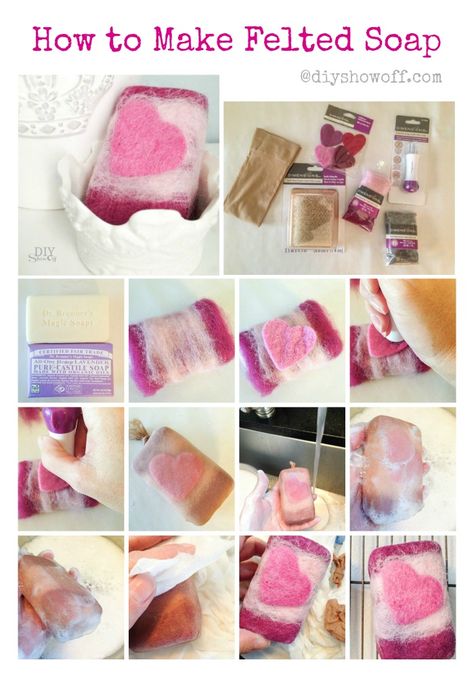 Felted Soap TutorialDIY Show Off ™ – DIY Decorating and Home Improvement Blog Felted Soap Tutorial, Oils Packaging, Tovad Ull, Soap Tutorial, Felted Soap, Diy Shows, Safari Chic, Fun Crafts To Do, Felt Wool