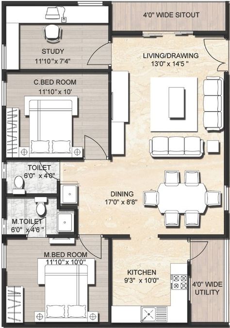 800 sq ft house plan designs as per Vastu 900 Sq Ft House, 800 Sq Ft House, 1000 Sq Ft House, 1200 Sq Ft House, 1500 Sq Ft House, Square House Plans, House Contemporary, 2bhk House Plan, 1000 Sq Ft