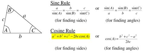 Sine and Cosine Rules Sine Rule Notes, Cosine Rule Notes, Sine And Cosine Rule, Cosine Rule Formula, Math Tutorials, Math Formulas, Studying Math, Trigonometry, Math Methods