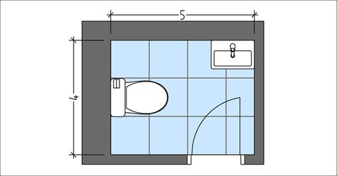 5 Best 4x5 Powder Room Layout Plans for Home - On Point Powder Room Size Layout, 4 X 5 Powder Room Layout, Powder Room Layout Plans, Powder Room Layout, Powder Room Dimensions, Layout Plan, Small Vanity, House Decorations, Room Planning