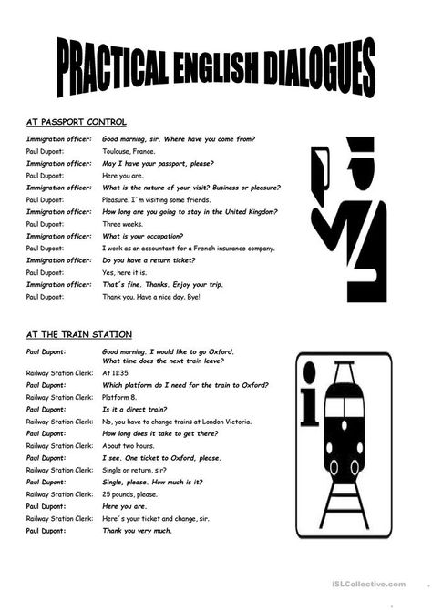 Practical English Dialogues - English ESL Worksheets French Dialogues, Conversation For Kids, English Dialogues, Travel Vocabulary, English Conversation For Kids, Korea Winter, Teaching Esl, Speaking Practice, English Speaking Practice